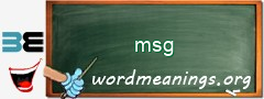 WordMeaning blackboard for msg